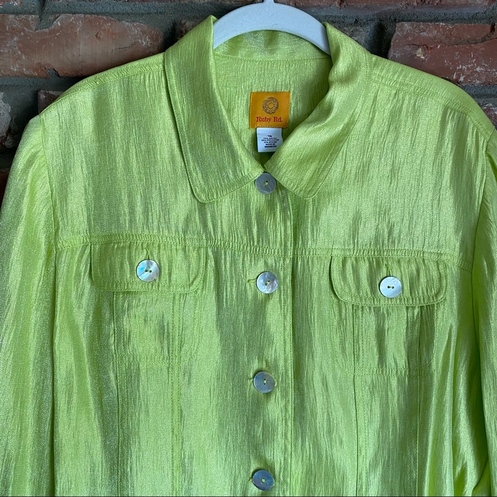 Ruby Rd. Lightweight Jacket Blazer Shacket Green - image 2